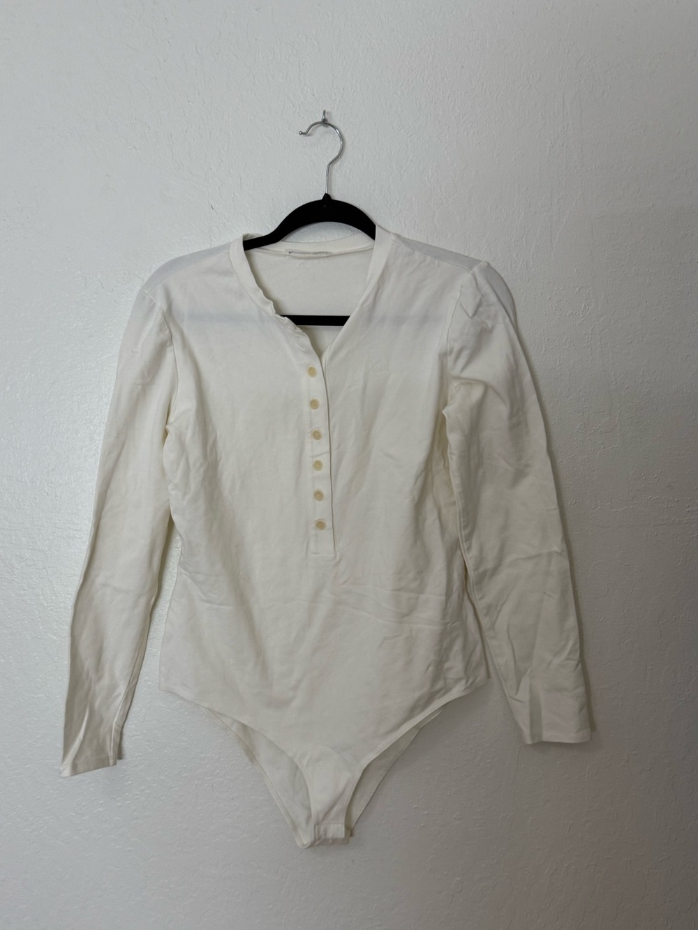Reformation jeans Long-Sleeve Henley Bodysuit size xl